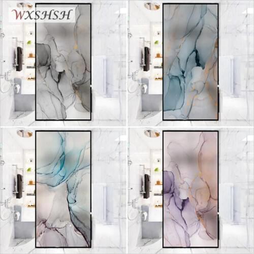 Customized Size Static Cling Marbling Pattern Window Film Stained Frosted Decorative Privacy Protection Glass Cover 40cmx100cm