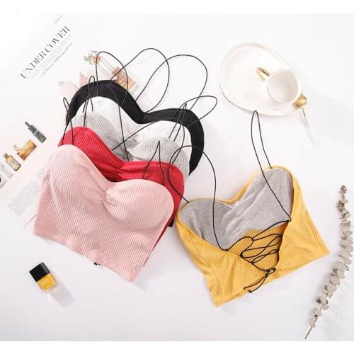 Women Tube Tops Lingerie Straps Backless Bra Slim Sexy Tanks Top Underwear Cross Beauty Back Wrapped Chest