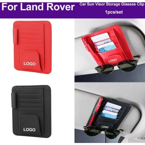 1PCS Car Sun Visor Sunglasses Clip Multifunction Pen Storage Card Holder for Range Discovery Freelander Evoque Car Styling