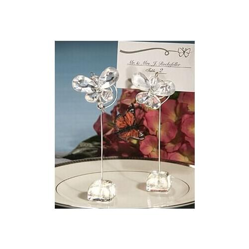 10pcs Creative High Quality Clear Crystal Butterfly Place Card Holders Wedding Table Decoration Reception Party Favor Supply
