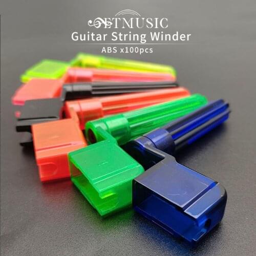 100pcs Guitar String Winder Multi Color Plastic Acoustic Electric Guitar String Peg Winder wiht Bridge Pin Puller Guitar Parts