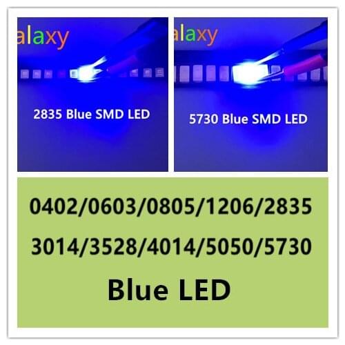 100pcs SMD 0402 0603 0805 2835 3528 1206 5050 5730 3014 4014 Diodo BLUE light emitting diode SMD super bright LED 3V Blue