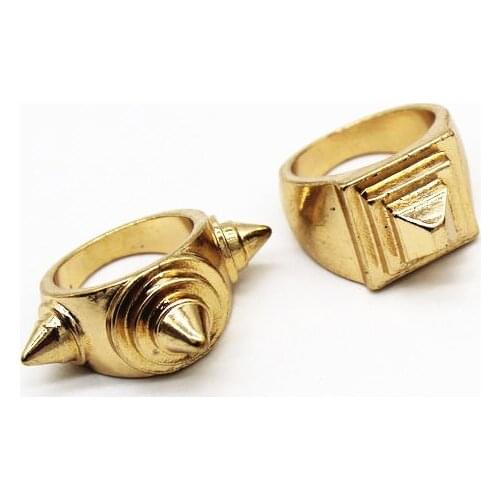 2pcs/Set Rivet Style Minimalism Rings Set Simple Easy Design Jewelry Good Quality Gold Color Alloy Rings For Party Women Girl