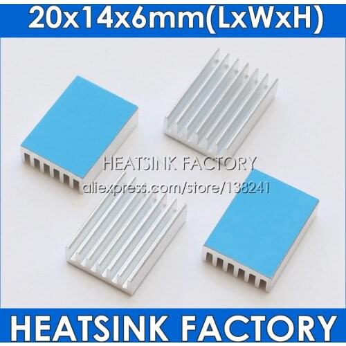 20Pcs Aluminum Heatsink Heat Sink Radiator Cooling cooler For Electronic Chip IC LED computer With Thermal Conductive Tape