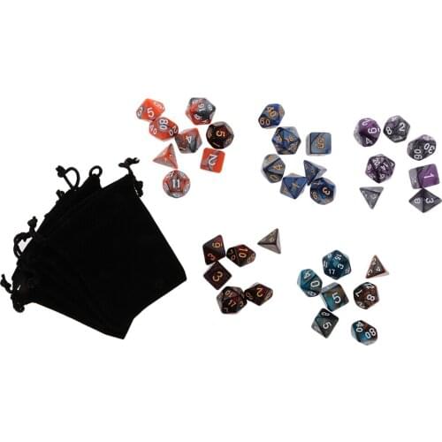 35pieces Two Colors Polyhedral Dice 16mm for Table Games