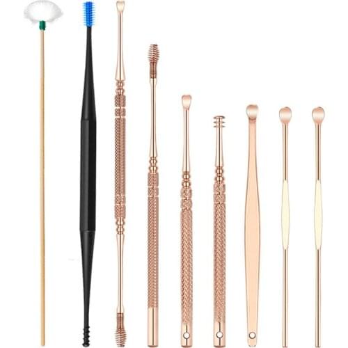 5/6/9Pcs Ear Cleaner Set Spiral Earpick Ear Wax Remover Ear Spoon Earpick Sets