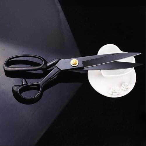 Pulaqi Black Tailor Scissors Sharp Blade Sewing Scissors For Fabric Dressmaking Embroideries Vintage Leather Cutter Scissor