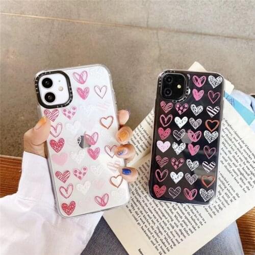 For Huawei P30 40 Lite Love Heart Colorful Rainbow Case for Nova 3i 4e 5t 6se 7i Y9 Prime Y6P Y7P Clear Lens protection Cover
