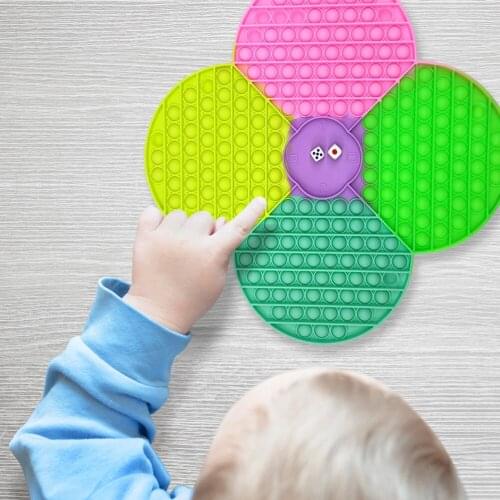 Baby Children Push Bubble Board Silicone Flower Push Bubble Board Autism Toy Kids Sensory Educational Tool
