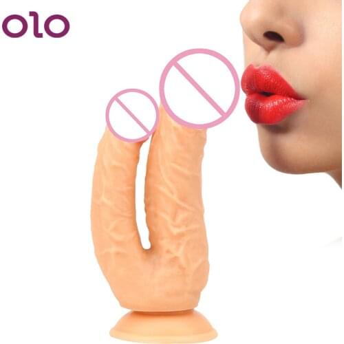 OLO Double Head Big Dildos Erotic Dual Ended Dildos With Strong Cup Sex Toys for Women Female Masturbation Adult Products