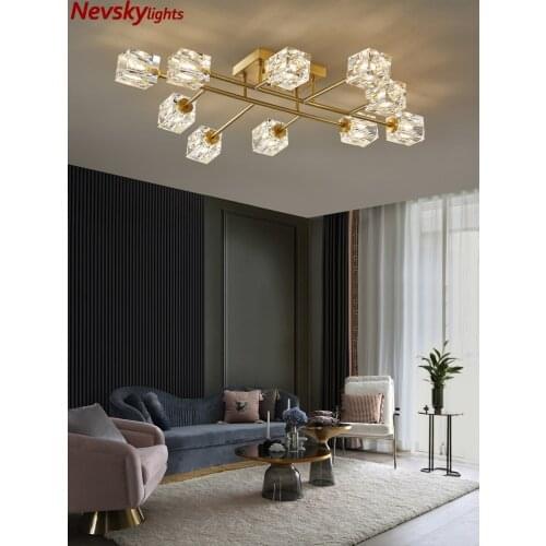 Crystal lampshade ceiling light living room brass ceiling lamps dining room Kitchen fixture led ceiling lights bedroom lighting
