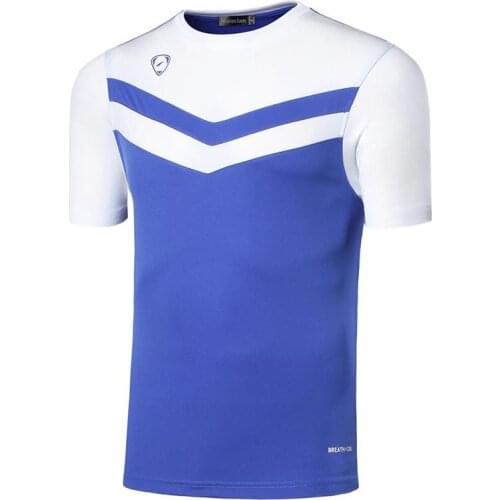Jeansian Mens Sport Tee Shirt Tshirt T-shirts Tops Running Gym Fitness Workout Football Short Sleeve Dry Fit LSL146 Blue2