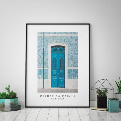 Canvas Painting Blue Door Caldas Da Rainha Portugal Posters HD Prints Nordic Wall Art Pictures Living Room Modern Home Decor