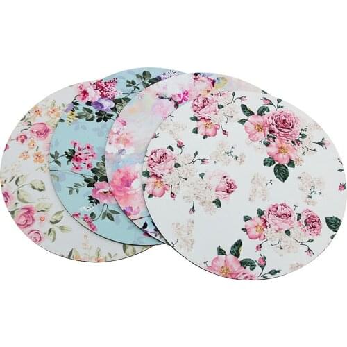 Computer Mouse Pad Mini Soft Mouse Mat With Cute Cartoon Rabbit /Cat /Flowers Pattern Purple Mousepad For Office Home Laptop PC