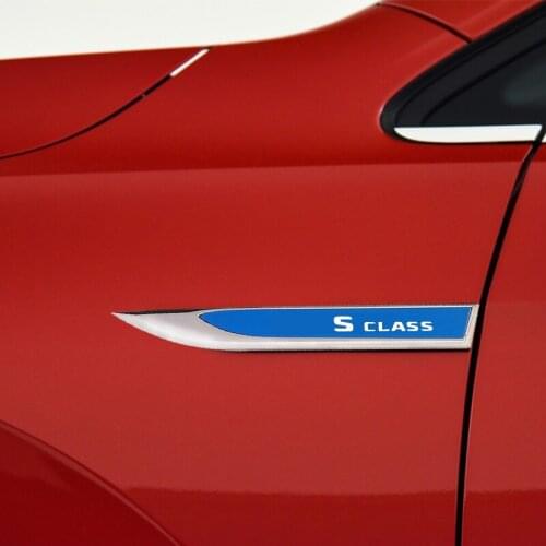 2PCS 3D Metal Emblem Badge Car Body Side Decoration Sticker For Mercedes-Benz A B C E R V S Class CLA CLS SL SLC CITAN SPRINTER
