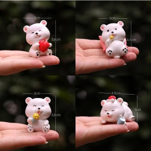 BAIUFOR DIY Mini Cartoon Bear Model, Anime Figure, Miniature Figurine Toy for Children Gift Birthday Doll House Decoration