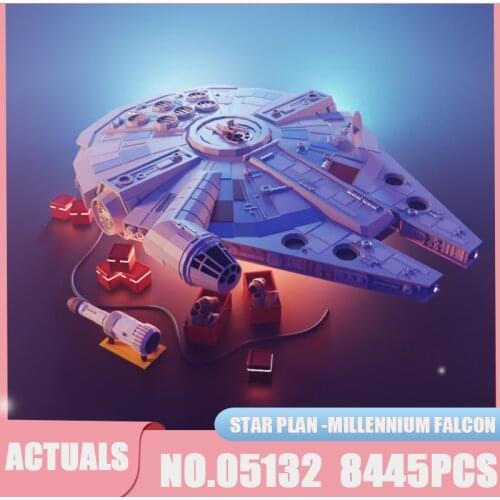 Star Plan Series 05132 Ultimate Millennium Falcons Model Collectors Destroyer Ship Building Blocks Toys Kids Birthdays Gifts