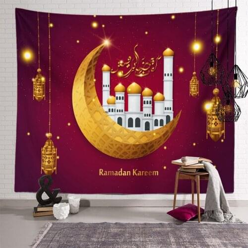 Muslim Moon Castle Wall Hanging Tapestry Traveling Camping Oil Painting Boho Blanket Yoga Pad Sleeping Tapestries New