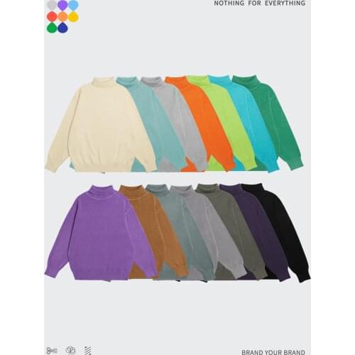 SODAWATER Men Solid Color High Collar Sweater 2020 Autumn Warm Loose Fit Sweater For Women Oversized Hip Hop Sweater Men 1881W