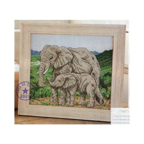 Top Quality Lovely Hot Sell Counted Cross Stitch Kit Two Elephants Elephant Mother and Child Baby Foal