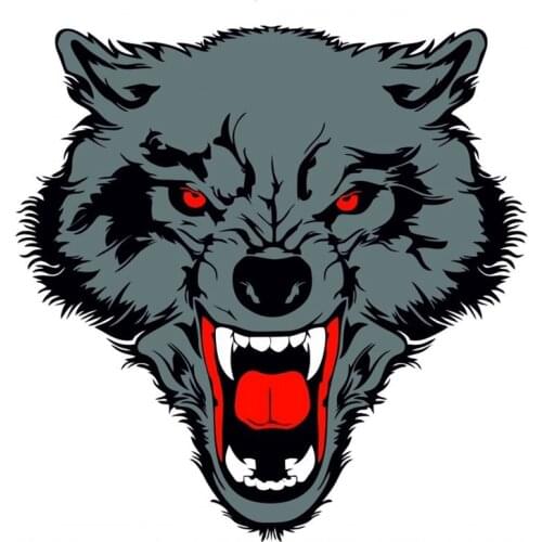 B0551# 13CM/17CM Self-Adhesive Decal Wolf Face Car Sticker Motorcycle Decors on Bumper Rear Window Laptop