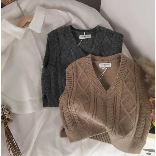 2021 new style girls boys knitted vest autumn cotton fashion kids waist vest