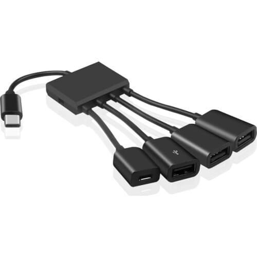 OTG 3/4 Ports Type-C 3.1 Hub Portable Power Charging Hub Cable Connector Adapter Type C Hub To 3 USB 2.0 Port HUB Micro USB