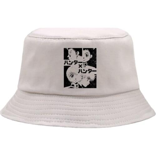 Kawaii Hunter X Hunter Printed Summer Hat Women Men Panama Bucket Cap The Design Flat Visor Fisherman hat Killua Zoldyck Anime