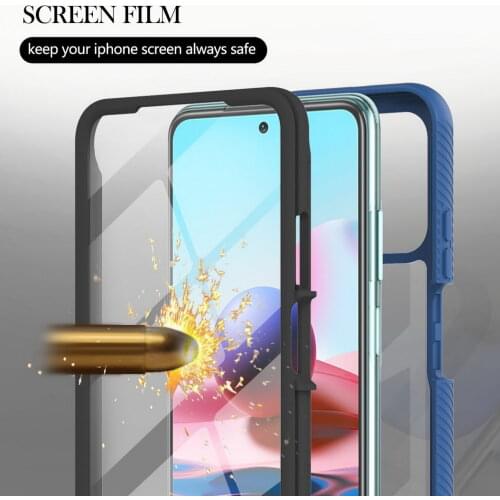 Screen film Full Protect case for Xiaomi Redmi Note 10 Pro note10 Hybrid Armor Phone Cover For Redmi Note 9T 9 Pro 5G 9S 9T