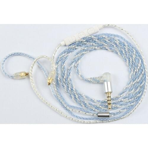 Diy earphone cable silver plated copper wire with mic mmcx se535 se215
