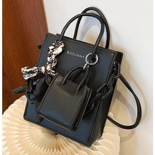 Chain Scarves Design Luxury Tote 2021 Trend Brand Shoulder Bags For Women PU Leather Crossbody HandBag With Small Purses