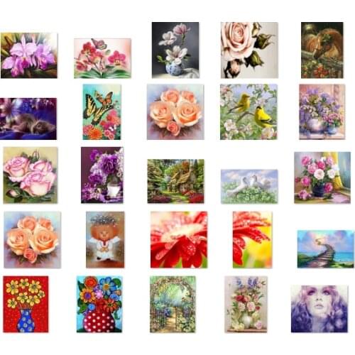 Counted Cross Stitch 11CT 14CT 18CT 22CT 25CT 28CT Cross Stitch Kits Embroidery Needlework Sets Girl Flower Oil Painting