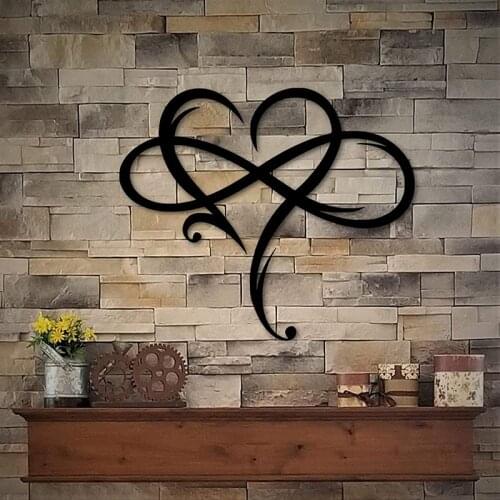 Infinity Heart Steel Wall Decoration Personalized Metal Wall Home Bedroom Art Ornaments Anniversary Gifts SCIE999