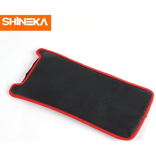 SHINEKA Car Interior Center Console Armrest Box Pad Leather Protection Cushion Anti-dirty Accessories For Ford Mustang 2009-2013