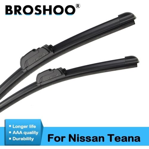 BROSHOO Car Windscreen Wipers Blade Soft Rubber For Nissan Teana J31 J32 L33 Model Year From 2003 To 2018 Fit Standard Hook Arm