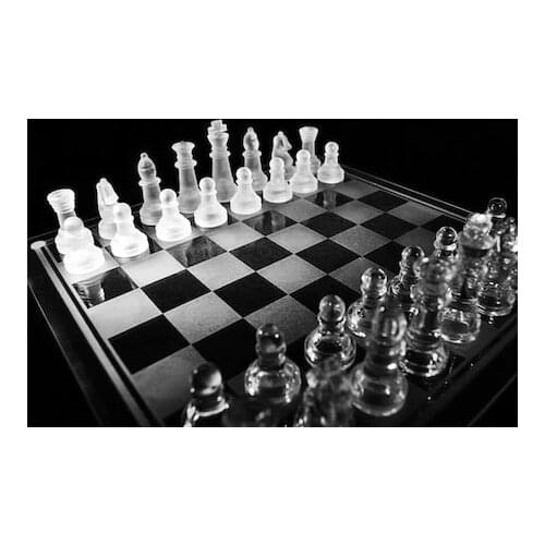 Glass Chess Set Queens Gambit Chess Set Handmade Made of Glass