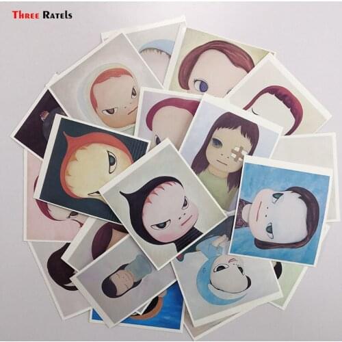 Three Ratel Nara Yoshitomo classic painting Cosmic Girl Sleepwalking doll Stickers for DIY Laptop Luggage Waterproof Sticker