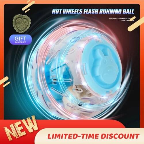 Upgrade Pet Hamster Guinea Pig Crystal Flashing Hot Wheel Sports Running Ball Hamster Ball Hamster Accessories