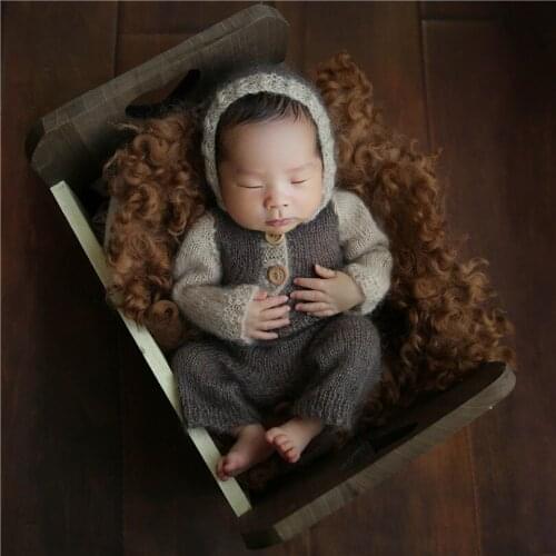 Newborn Bed Prop Vintage Newborn Bed Photography Prop Handmade Baby Box Photo Prop