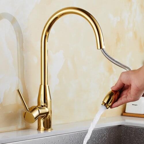 New design pull out kitchen faucet gold 360 degree swivel kitchen sink Faucet Mixer tap kitchen faucet vanity faucet cozinha