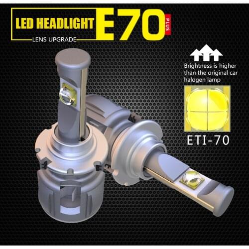 1 Set D1S D2S D3S D4S 60W 6000LM E70 LED Headlight Kit Front Lens Lamps Bulbs ETI-70 4SMD Chips Turbo Fan White 6K 120W 12000LM