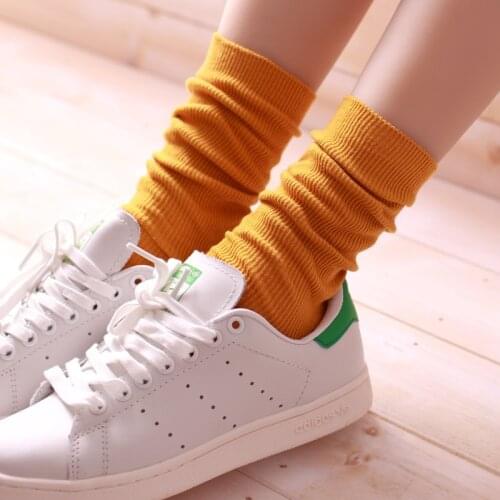 Women Socks 1 Pair Crew Socks School Style Cotton Solid Color Women Fashion Fresh Cotton Socks For Women Korean Style Breathable