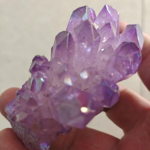 1pcs 100-150g Natural Crystal Cluster Plating Colors White Crystal Energy Stones Quartz Specimen Divination Stone Home Decor