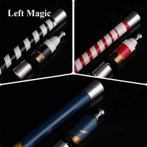 1 Pcs Metal Vanishing Cane Magic Tricks Zebra Red / Black - White Color Shrink Sticks Close Up Magic Stage Magician Accessories