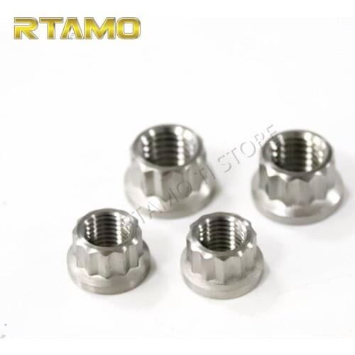 Titanium Flanged Bi-Hex Nut M10x1.25P /M12X1.75P Nut Screws Titanium Forged Bolts for Motorcycle Bicycle Bike Parts