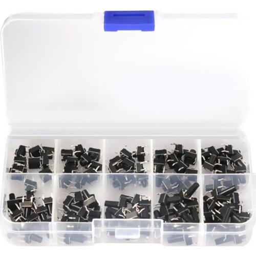 100PCS 10 models 6*6mm Light Micro Touch Switch Sets Push Button Switch Kit