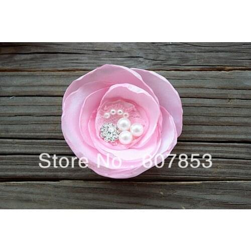 2.5'' Handmade Burned hair flowers,Satin Fabric Hair flower,for wedding /Girl accessories 50pcs