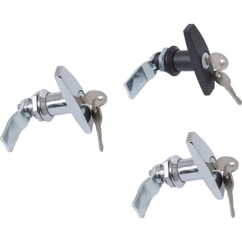 2 Set Turn T-Handle Lock with keys Replacement for Trailer Caravan ToolBox Distribution Box Truck RV