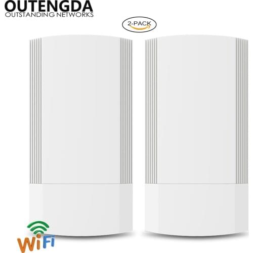 2PCS 5GHz Outdoor CPE Elevator Wireless Bridge 1-2KM Range 900Mbps AP Router Access Point WIFI Repeater Extender Support WDS PoE