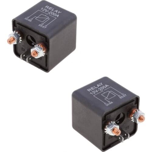 2x 12V Heavy Duty Split Charge/Winch 200 Amp Relay - Car Van Boat - 200A -4 Pin